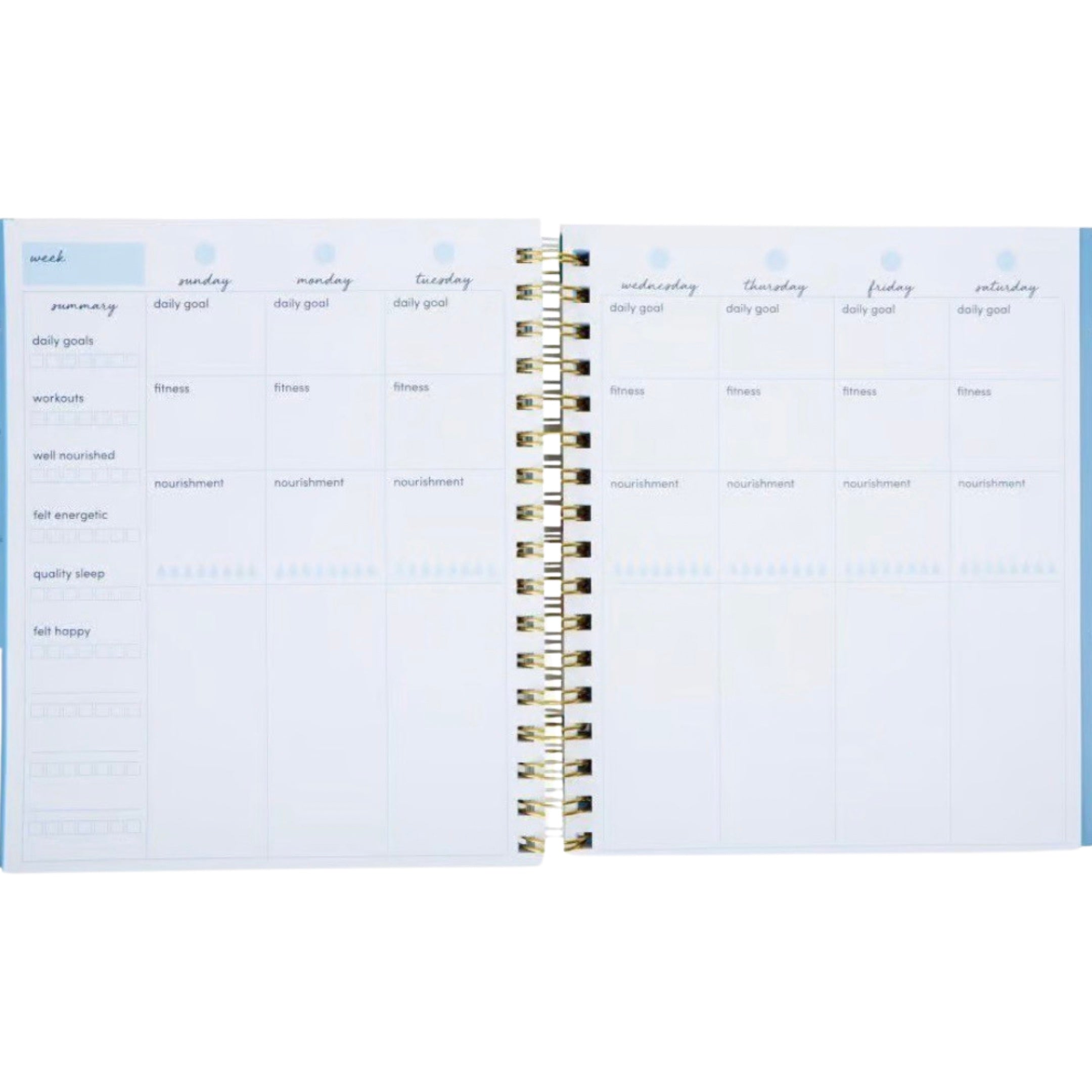 7" x 9" Fitlosophy 12 Month Undated Spiral Bound Wellness Planner