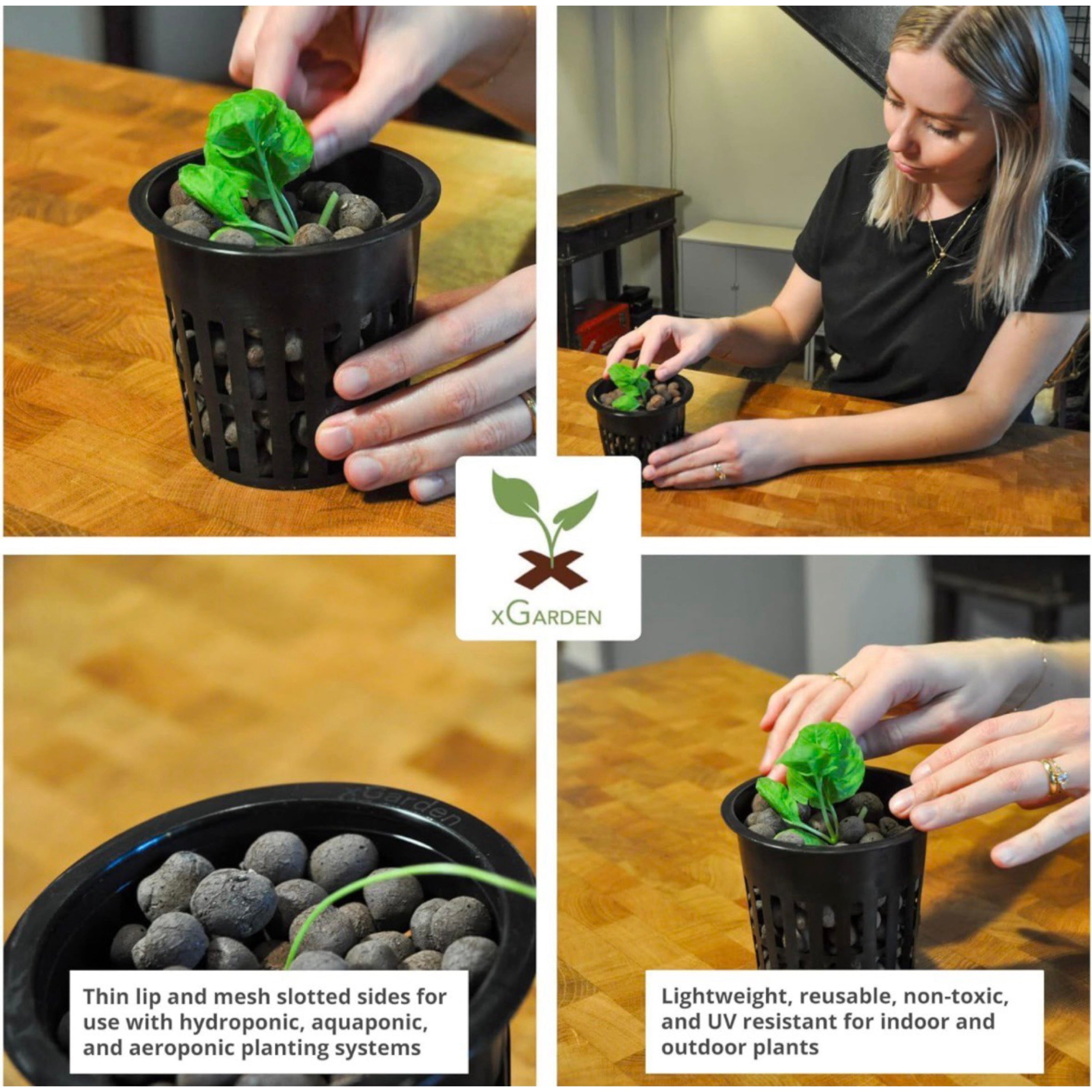 25pk of Heavy Duty Slotted Mesh Plant Pots In 3" or  4" - Hydroponic Growing