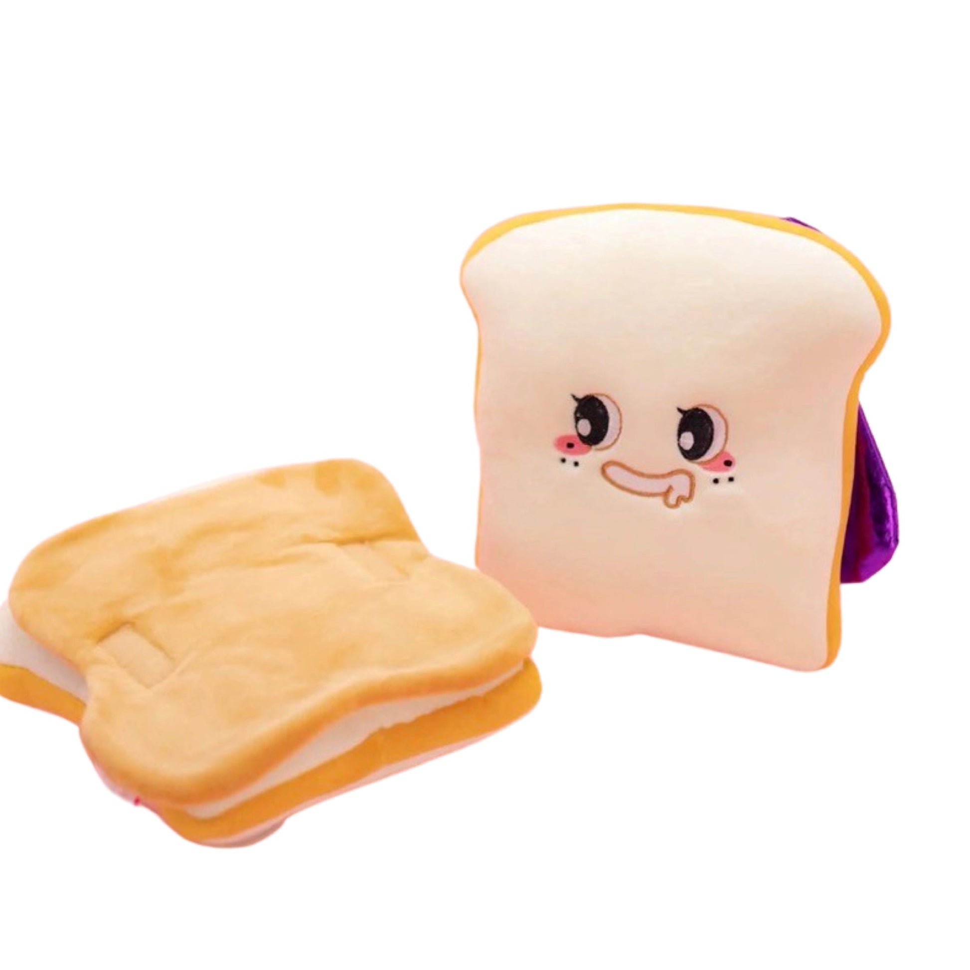 Bewaltz 8" Peanut Butter and Jelly Sandwich BFF Plush  - Two Sides Velcro Together