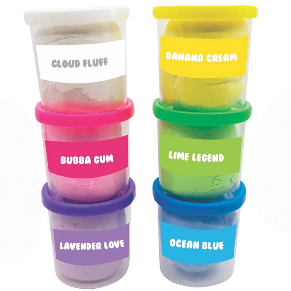 6pk Stretchy Super Klay Use Alone Or Add Slime, Bright Colors - Soft & Fluffy!