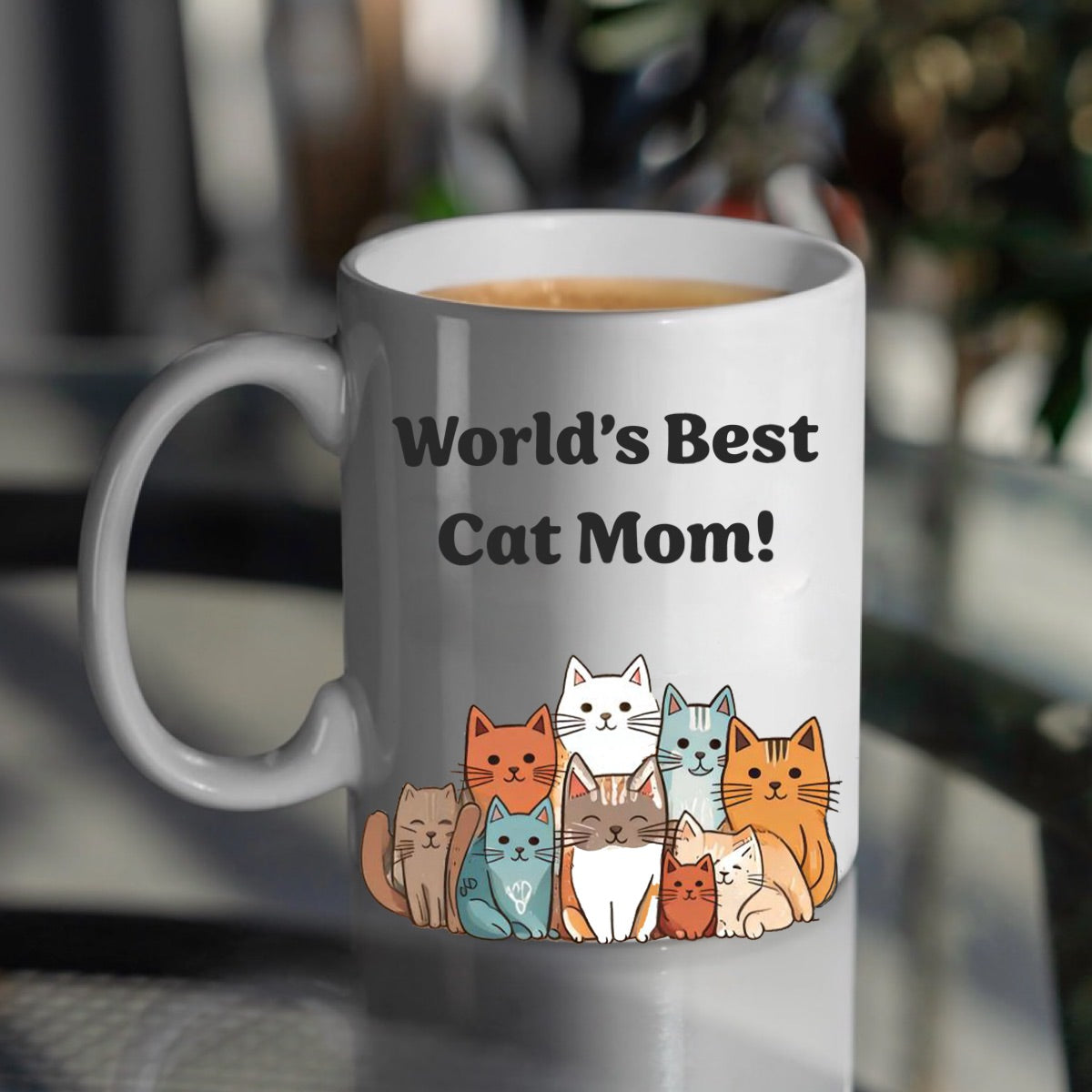"World's Best Cat Mom" Large 15oz Mug - Funny Gift for Friends and Family