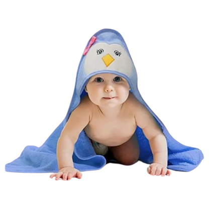 XL Organic Bamboo & Cotton Hooded Baby Towel - Soft & Absorbent