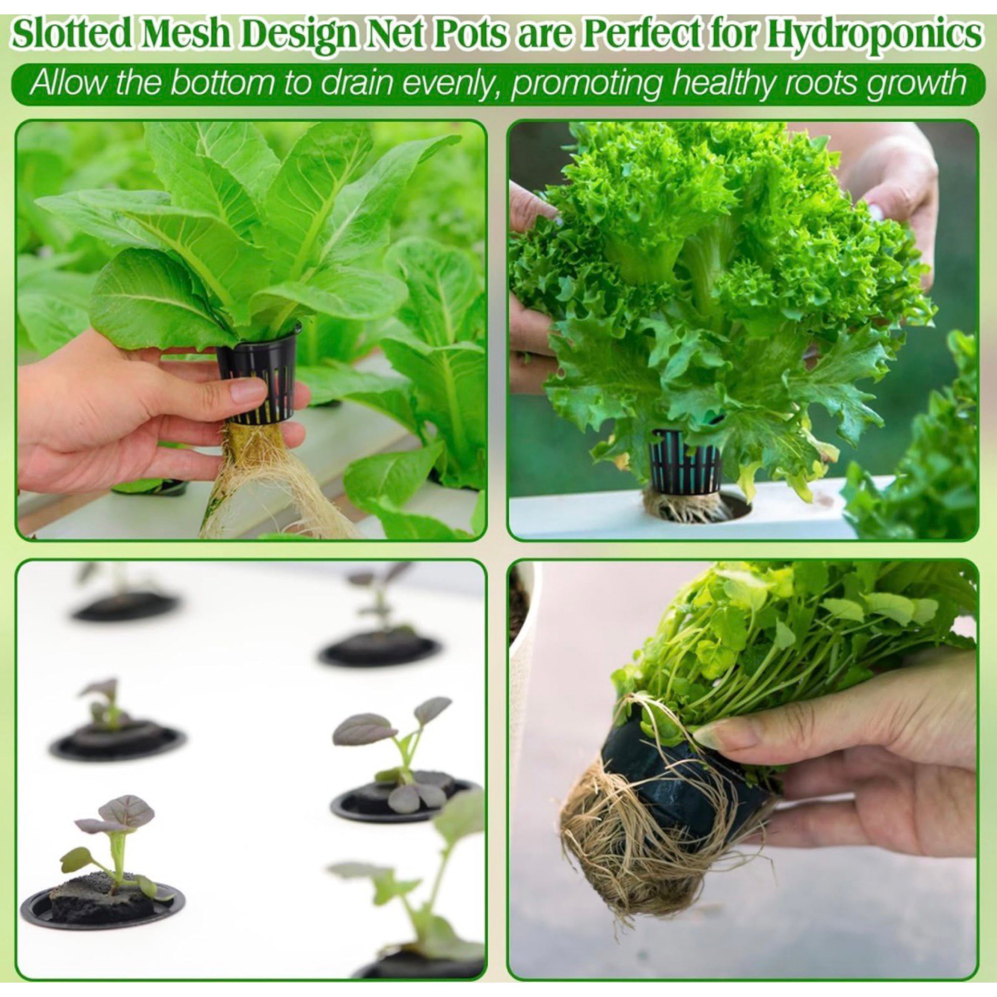25pk of Heavy Duty Slotted Mesh Plant Pots In 3" or  4" - Hydroponic Growing