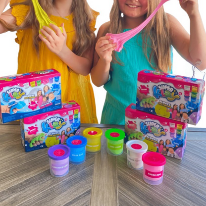 6pk Stretchy Super Klay Use Alone Or Add Slime, Bright Colors - Soft & Fluffy!