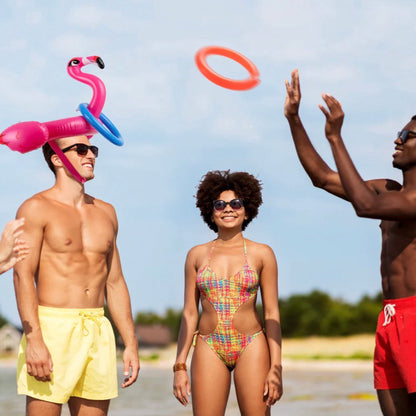 12pc Joyin Inflatable Flamingo Ring Toss Games With Hand Pump - Pool Time Fun