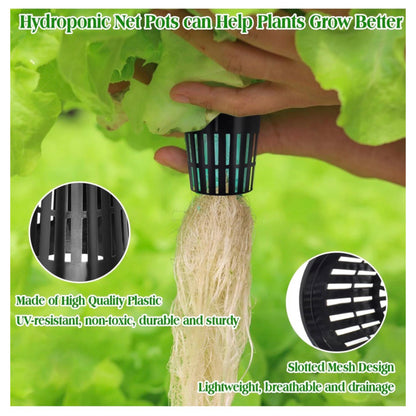 25pk of Heavy Duty Slotted Mesh Plant Pots In 3" or  4" - Hydroponic Growing
