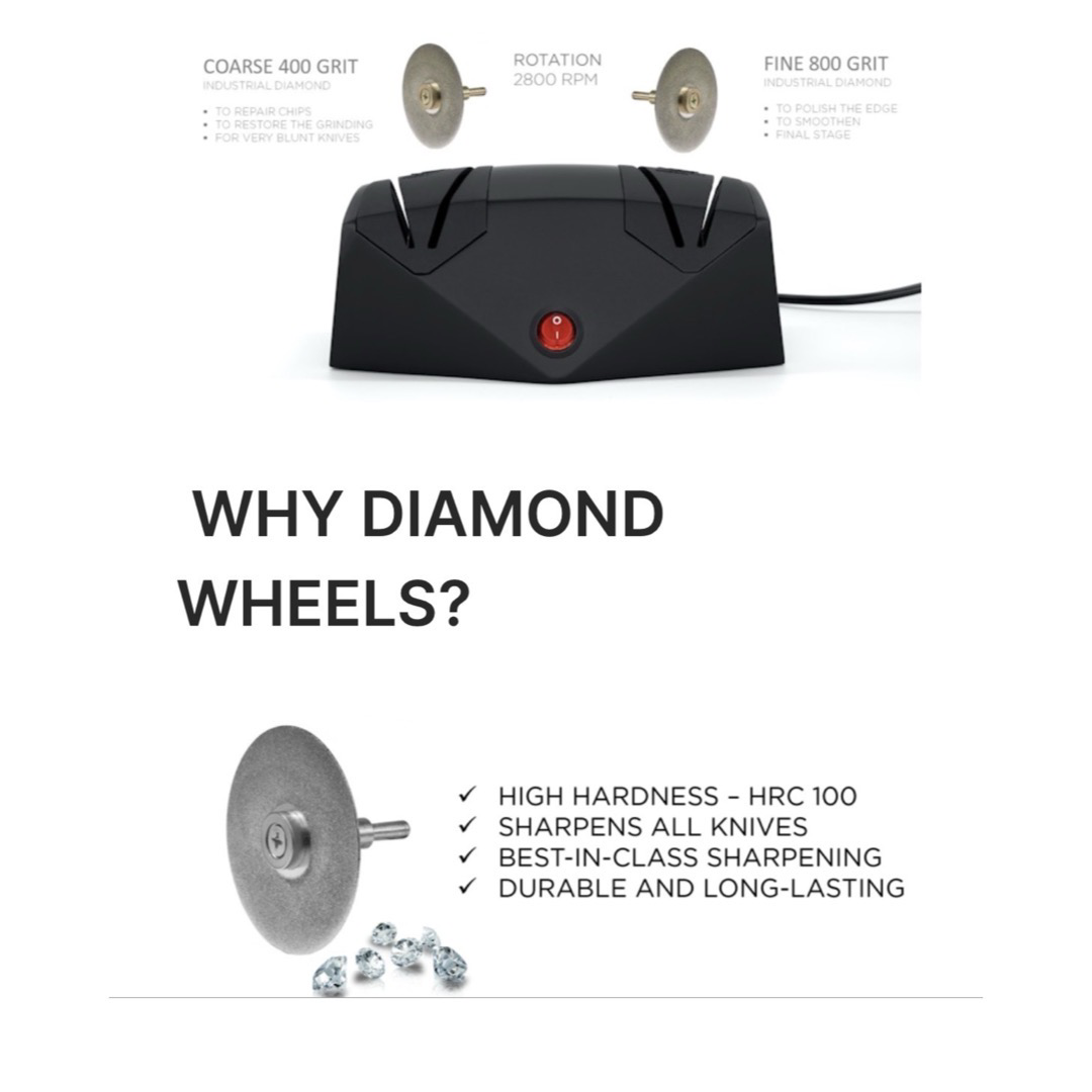 Diamond Electric 2 Stage Professional Knife Sharpener - Sharpen and Polish!