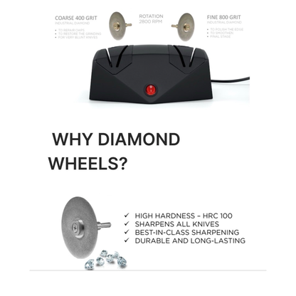 Diamond Electric 2 Stage Professional Knife Sharpener - Sharpen and Polish!