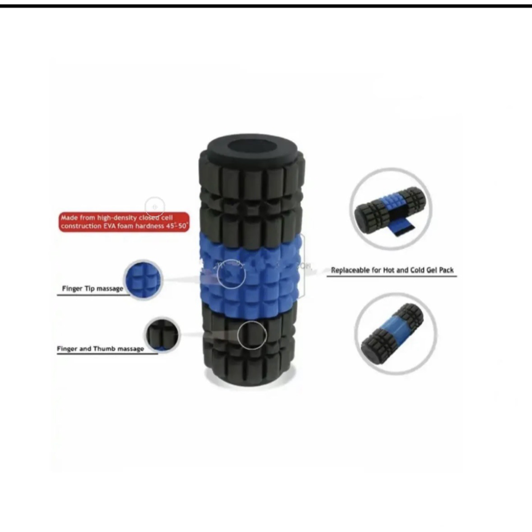 Massage Therapy Grid Foam Roller, Body Relief -  w/Cold & Heat Gel Pack