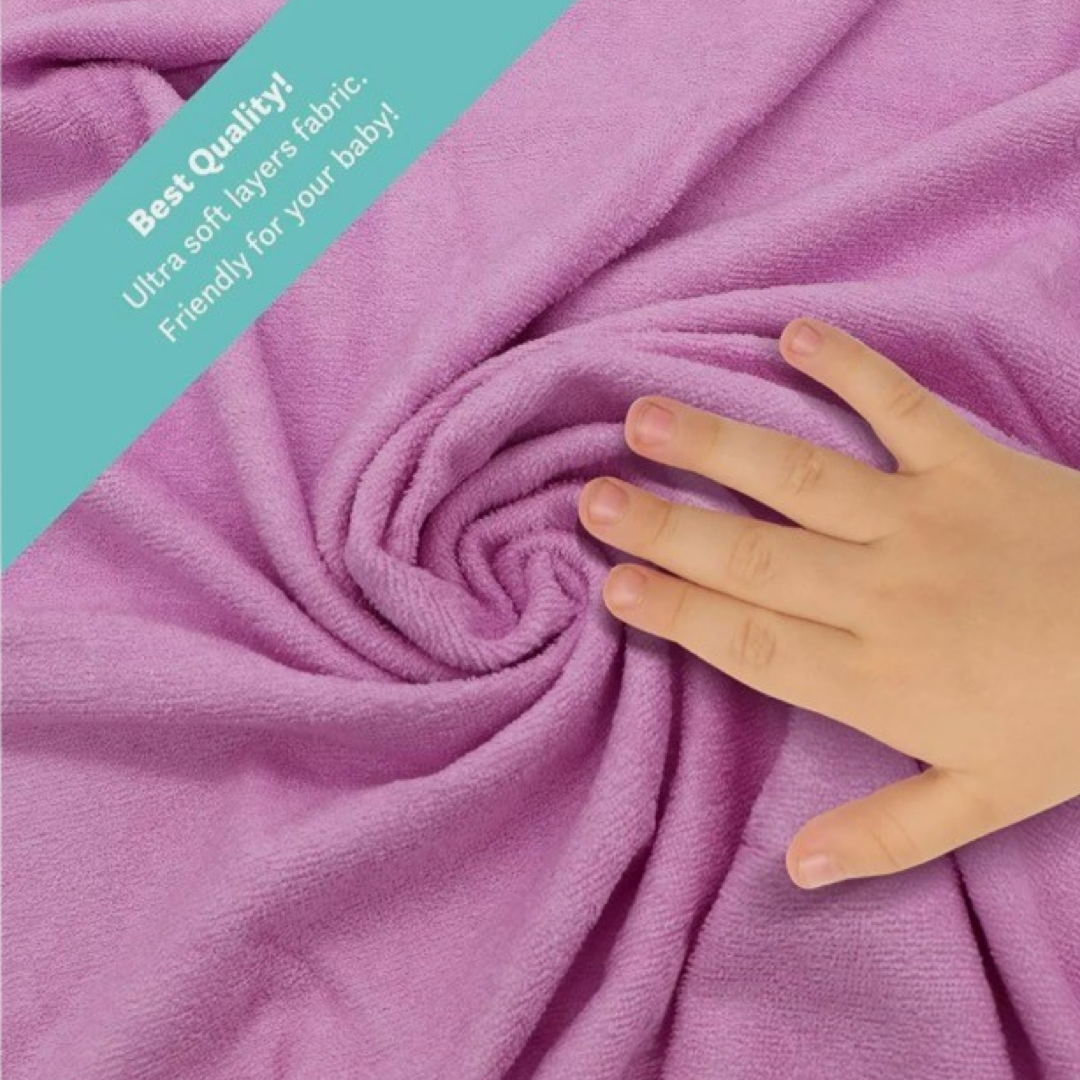 XL Organic Bamboo & Cotton Hooded Baby Towel - Soft & Absorbent