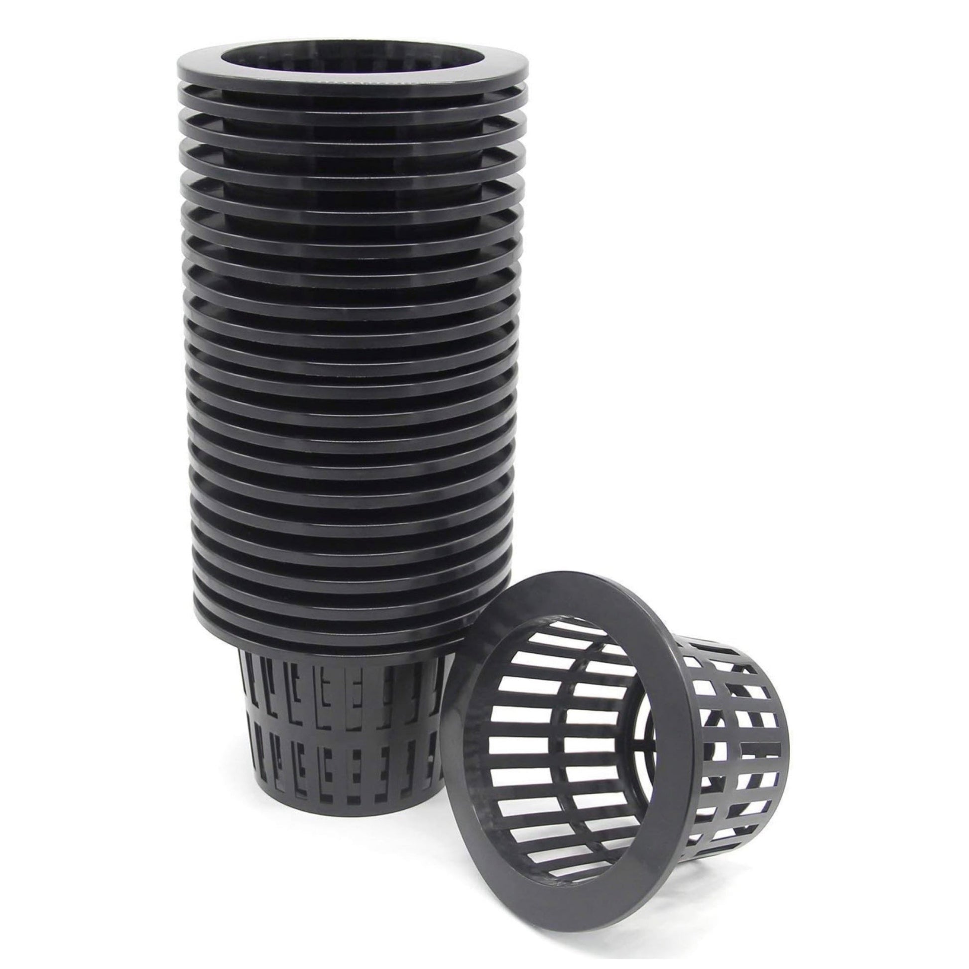 25pk of Heavy Duty Slotted Mesh Plant Pots In 3" or  4" - Hydroponic Growing