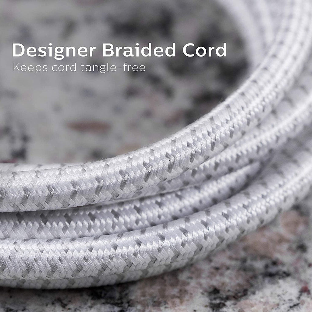 Philips 4 Outlet 2 USB Surge Protector 4ft Braided Extension Cord