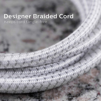 Philips 4 Outlet 2 USB Surge Protector 4ft Braided Extension Cord