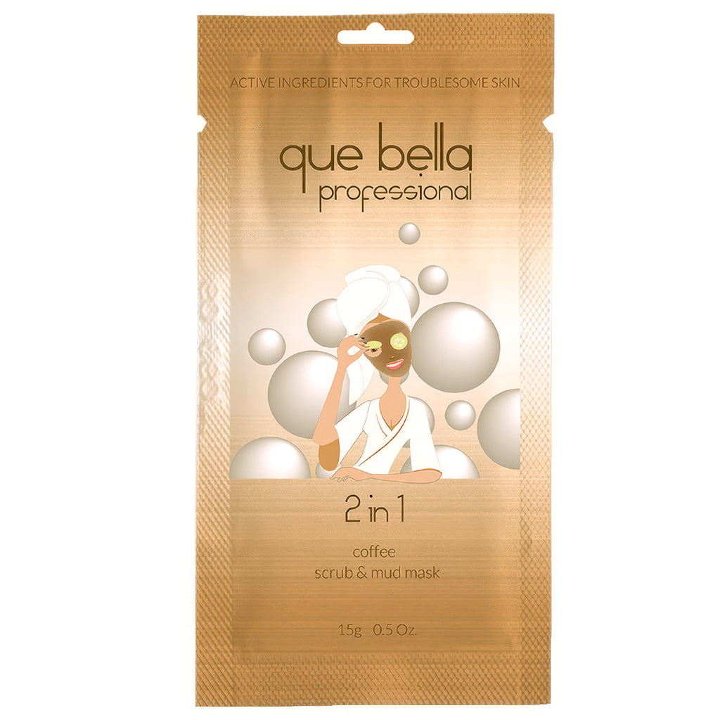 Que Bella Facial Scrubs & Masks – Exfoliating, Hydrating, and Purifying Single-Use Treatments