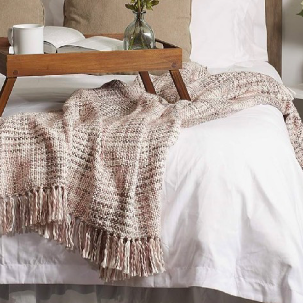 DII 50" x 60" Decorative Throw Blanket With Fringe - Cotton & Acrylic