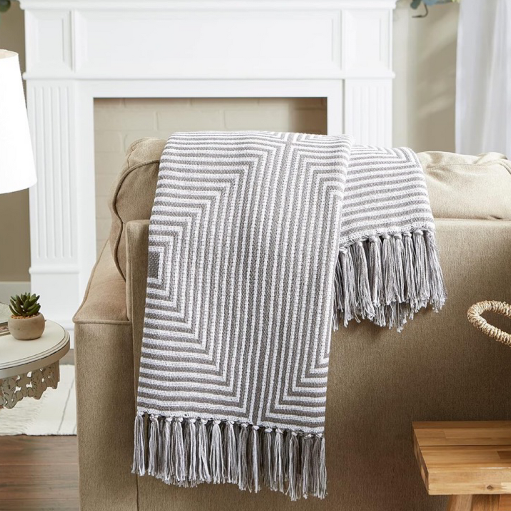 DII 50" x 60" Decorative Throw Blanket With Fringe - Cotton & Acrylic