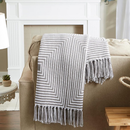 DII 50" x 60" Decorative Throw Blanket With Fringe - Cotton & Acrylic