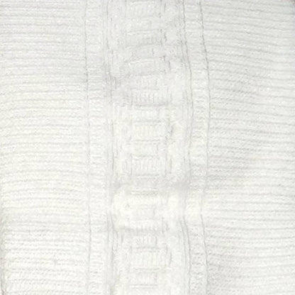 Mod & Tone Children's White Cotton Knit Pattern Knee Socks