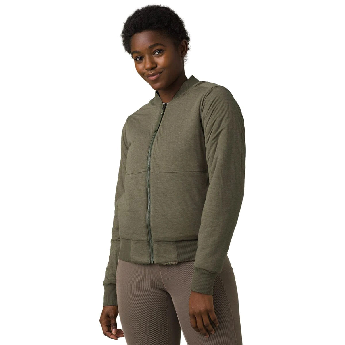 Prana 2-In-1 Reversible Fleece Women’s Zipper Bomber Jacket