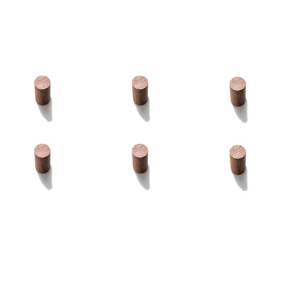 6pk Walnut Wood Hooks – Natural Hanging Storage For Any Room