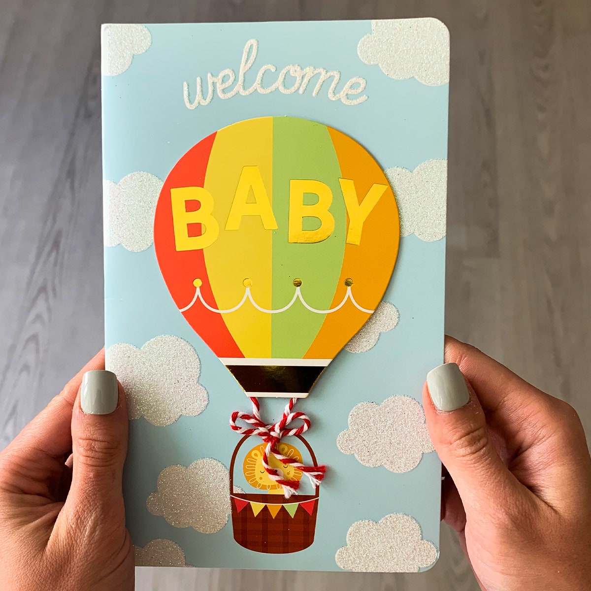 PaperCraft Handmade Baby Birthday Card – 3D Hot Air Balloon