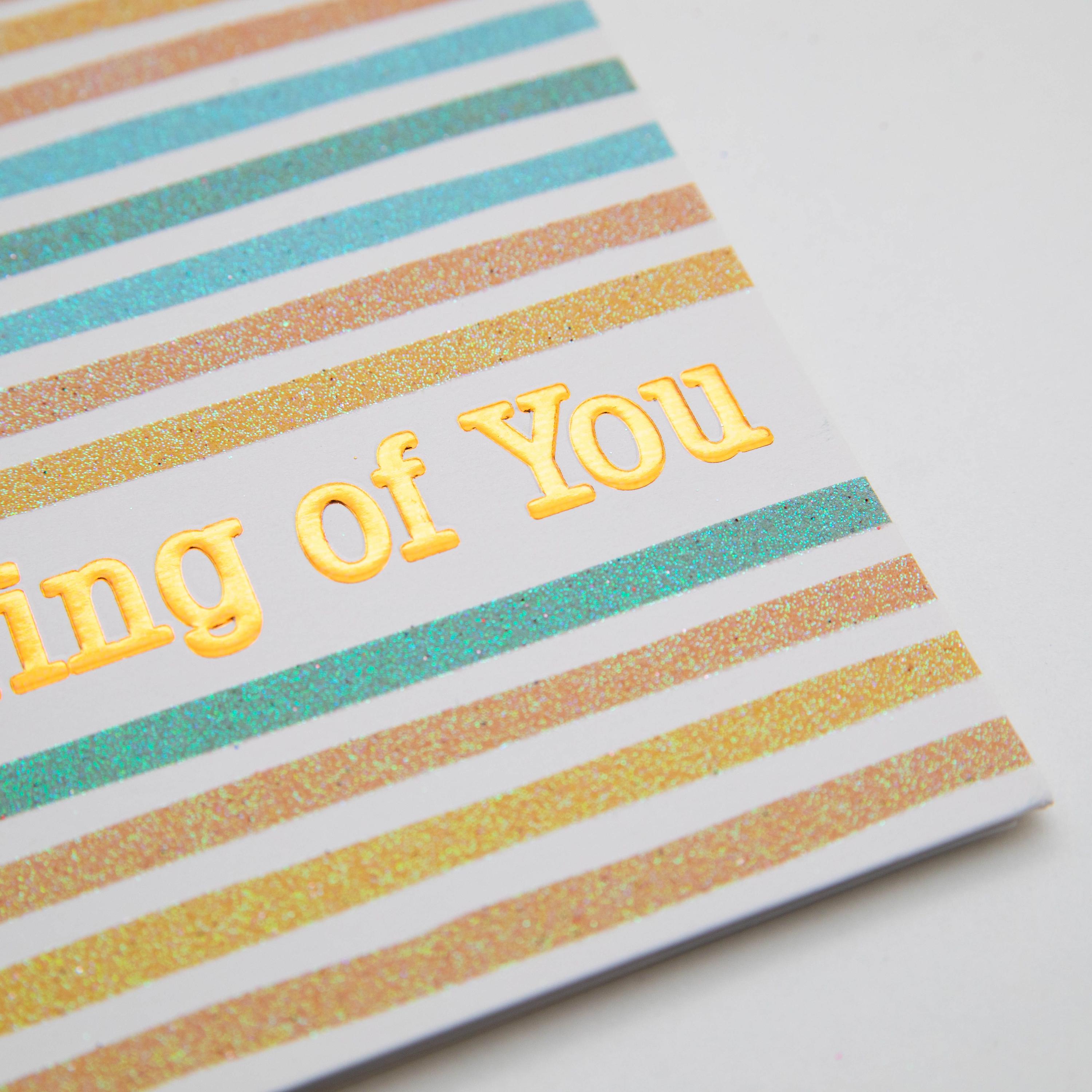 PaperCraft Handmade Thinking Of You Card – Sparkling Stripes