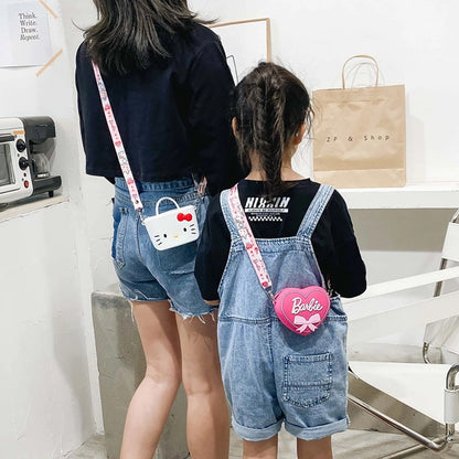 Barbie Coin Purse Crossbody Bag - Zipper Closure, Adjustable Ribbon Strap